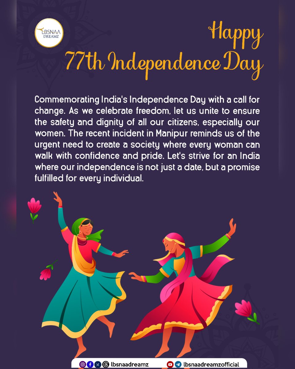 lbsnaadreamz's tweet photo. Let's strive for an India where our independence is not just a date, but a promise fulfilled for every individual.
#IndependenceDayIndia #IndependenceDay #IndependenceDay2023 #IndependenceDayIndia2023 #Independence #India #saferindia https://t.co/O1efK8nsUg
