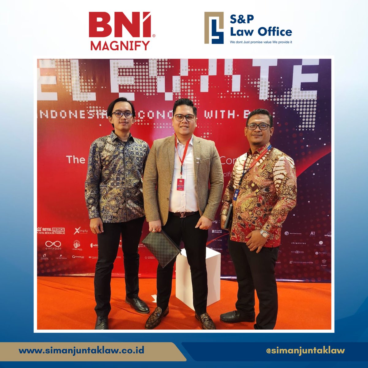 splaw_office's tweet photo. Our team has attended an event celebrating the BNI Indonesia national conference which coincides with today 11 August 2023, which is located at the Ritz Carlton Hotel Jakarta Pacific Place.

#simanjuntaklaw #kantorhukum #lawfirm https://t.co/BoYYQKctn5