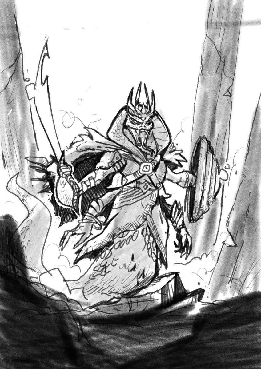 Sketchzinho de hoje, tirando a ferrugem e tentando voltar com mais frequência pros estudos. #sketch #drawing #fantasy #RPG #3DeTVictory