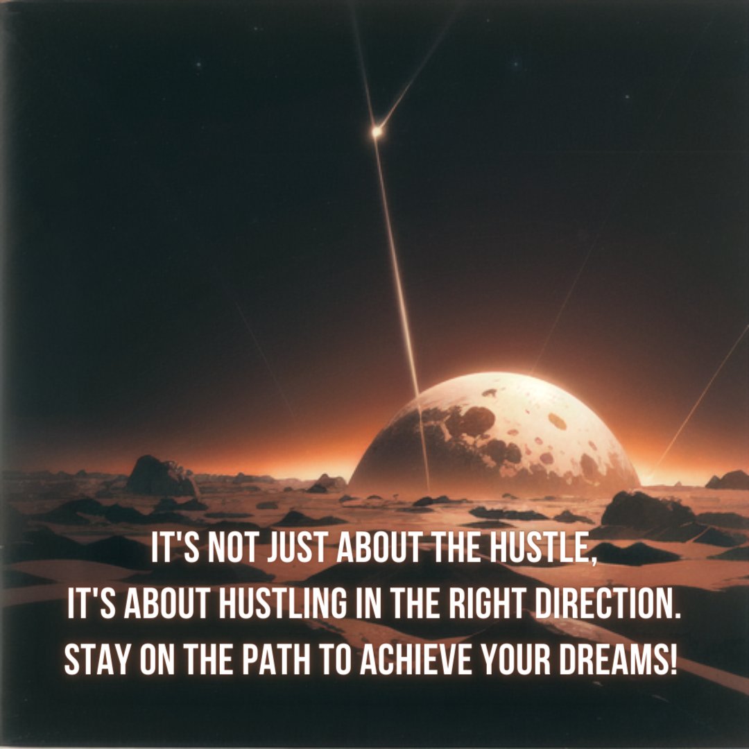 ✨ It's not just about the hustle, it's about hustling in the right direction. Stay on the path to achieve your dreams! 💥

#DreamBig #StayOnCourse #StayFocused #TrustYourPath #KeepOnTrack #SuccessPath #SuccessJourney #KeepMovingForward #Motivation #Mindset