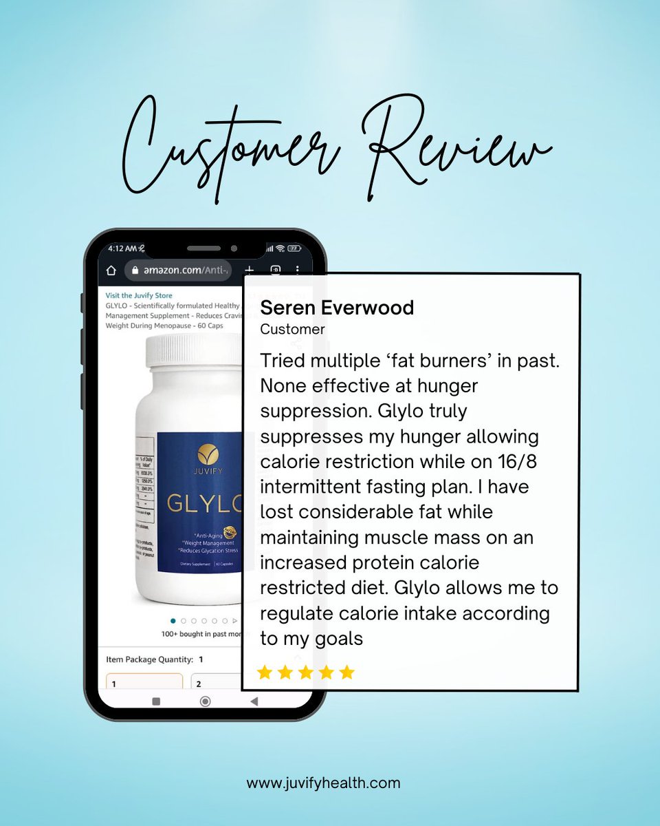 Thinking about trying Glylo..? Well here’s another testimonial from a recent customer.

#antiaging #longevitylifestyle #aginggracefully #agingbackwards #antiagingtips #antiaging #antiagingmedicine #glycation #sugarcravings #weightlossmeals