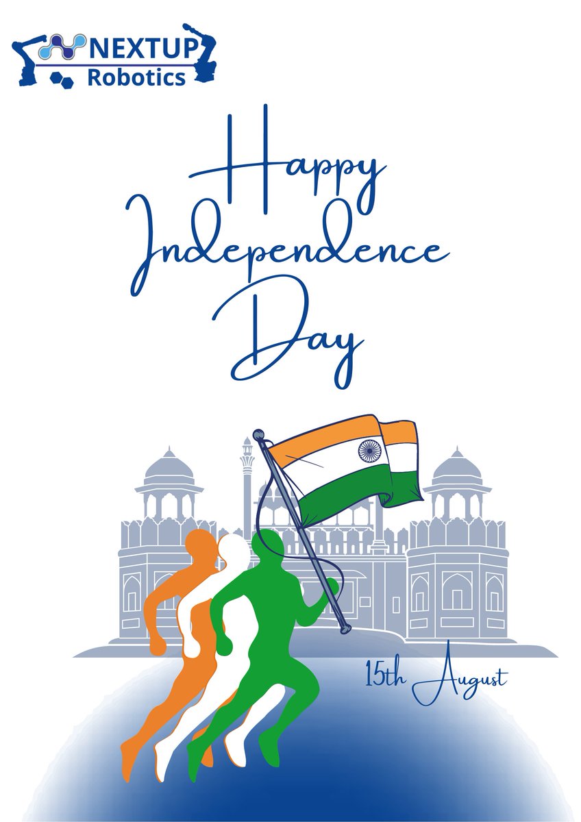 NextupRobotics's tweet image. Celebrating Independence Day! Wishing all Indians a joyful day of freedom and unity. Our robotic arms symbolize innovation and technological excellence, propelling industries forward. Happy Independence Day from NextUp Robotics!  #IndependenceDay #NextUpRobotics
