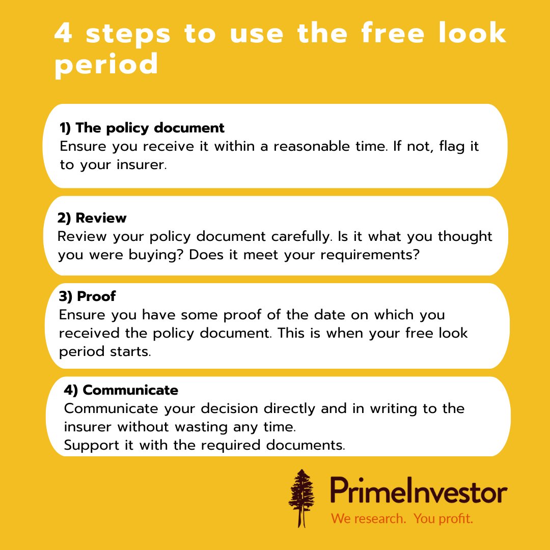 primeinvestorin's tweet photo. Here are 4 steps that are essential to making the free look period work for you when you buy insurance:
#insurance #freelookperiod #insurancebasics https://t.co/OukCsvOfF3