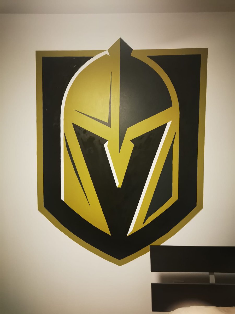 Rana (@runeronin) on Twitter photo Hey Guys! My aunt spent 3 days painting the <a href="/GoldenKnights/">Vegas Golden Knights</a> logo by hand on my little cousin's wall! Just wanted to share! Hey Guys! My aunt spent 3 days painting the <a href="/GoldenKnights/">Vegas Golden Knights</a> logo by hand on my little cousin's wall! Just wanted to share!