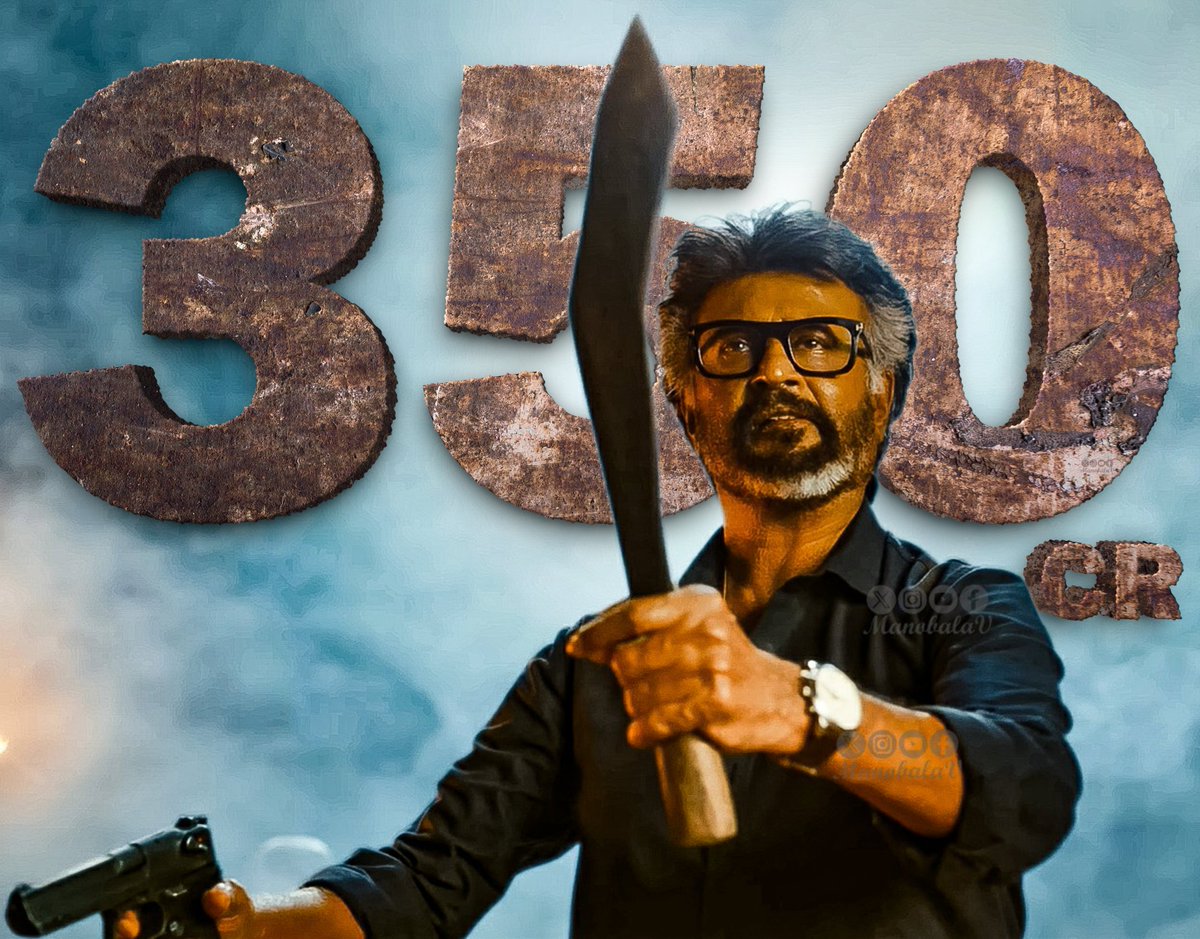 ManobalaV's tweet photo. #Jailer WW Box Office  

Film saw GIGANTIC Monday across the world!  

Day 1 - ₹ 95.78 cr    
Day 2 - ₹ 56.24 cr    
Day 3 - ₹ 68.51 cr  
Day 4 - ₹ 82.36 cr  
Day 5 - ₹ 49.03 cr 
Total - ₹ 351.92 cr  

||#Rajinikanth | #ShivarajKumar | #Mohanlal||  

On course to ENTER the ₹400 cr club today at the Box Office.