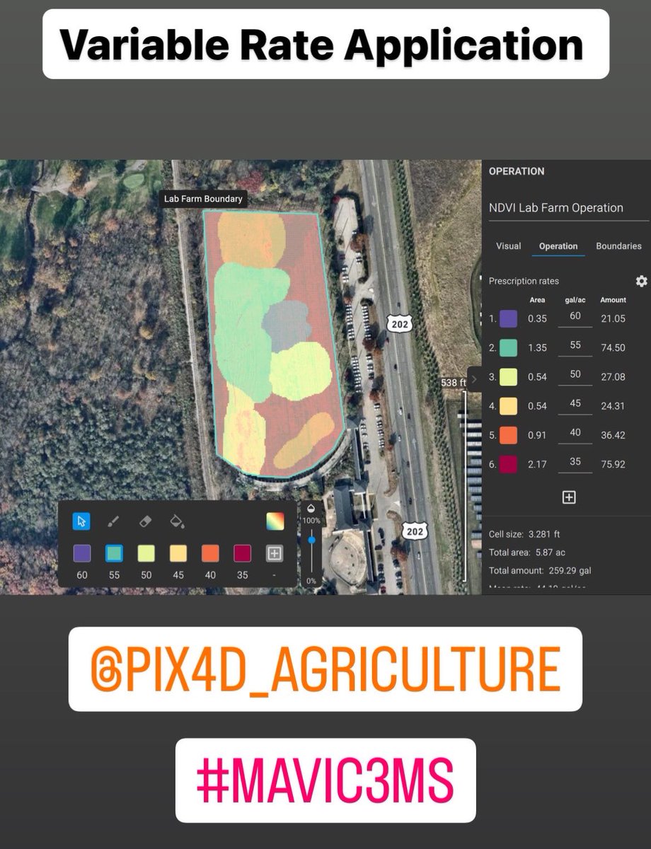 Agro_Watts's tweet image. Variable Rate Application using #PIX4DFields @Pix4D_AG #Mavic3MS