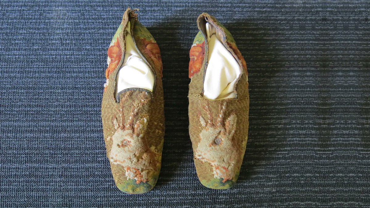 dieworkwear's tweet photo. maybe a good time to plug abraham lincoln's carpet slippers embroidered with little goats. he wore these before going to bed https://t.co/lQbAWOIKPA