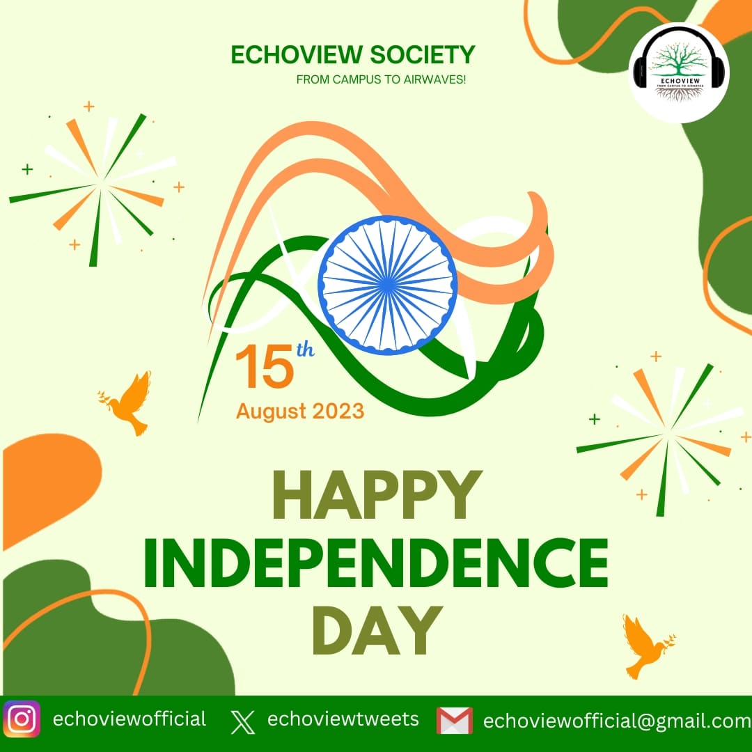echoviewtweets's tweet photo. May this day serve as a reminder that our freedom is not guaranteed, but earned through the dedication and perseverance of each generation.  
Happy Independence Day from EchoView Society, Jai Hind!

#echoviewsociety #fromcampustoaiwavrs #independenceday #nationalday #freedom. https://t.co/sJFrHhR5XO