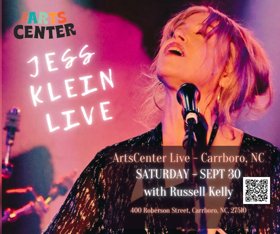 SATURDAY 9/30!   Join me for an intimate show at <a href="/ArtsCenterlive/">The ArtsCenter</a> in Carrboro, NC!  I'll be joined by guitarist Russell Kelly.  This will take place in the Arts Center's brand new space on Roberson Street!  7:30 pm. Tickets are $20 and available here: app.amilia.com/.../theart.../…