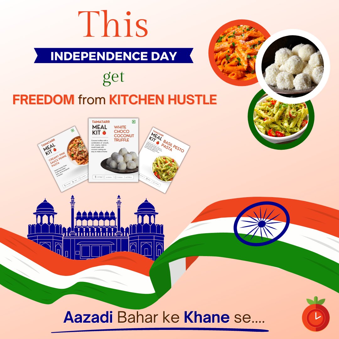 TamatarrApp's tweet photo. Tamatarr Recipe Kit's Wishes for an Incredible Independence Day! 🍅🎉

🇮🇳 Unbox, Cook, and Celebrate 🇮🇳

#FlavorfulFreedom #TamatarrTradition #RecipeJoy #independenceday #joy #freedom #india #77thIndependenceDay https://t.co/tfDdn6yjya