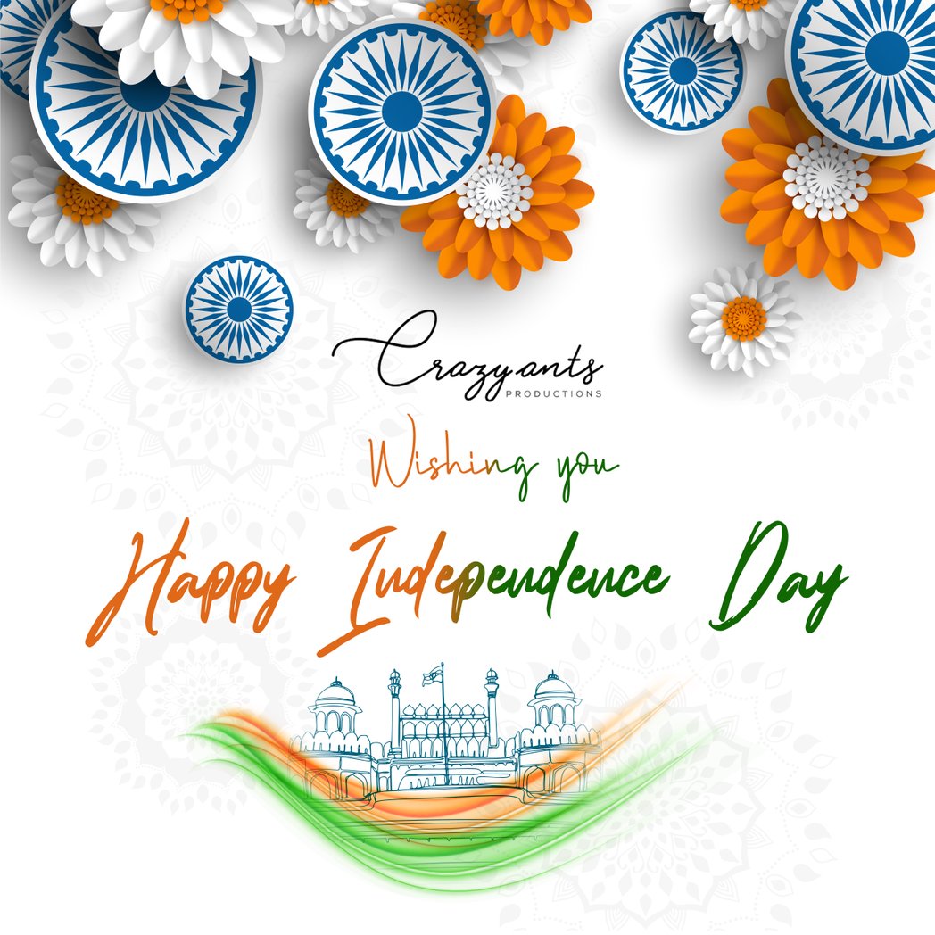 Celebrate the power of freedom and let your dreams soar high. 🎉🇮🇳🚀✨ Happy Independence Day! #IndependenceDay2023 #स्वतंत्रतादिवस #15August2023 #IndependenceDayIndia #IndianFlag #Crazyantsproductions