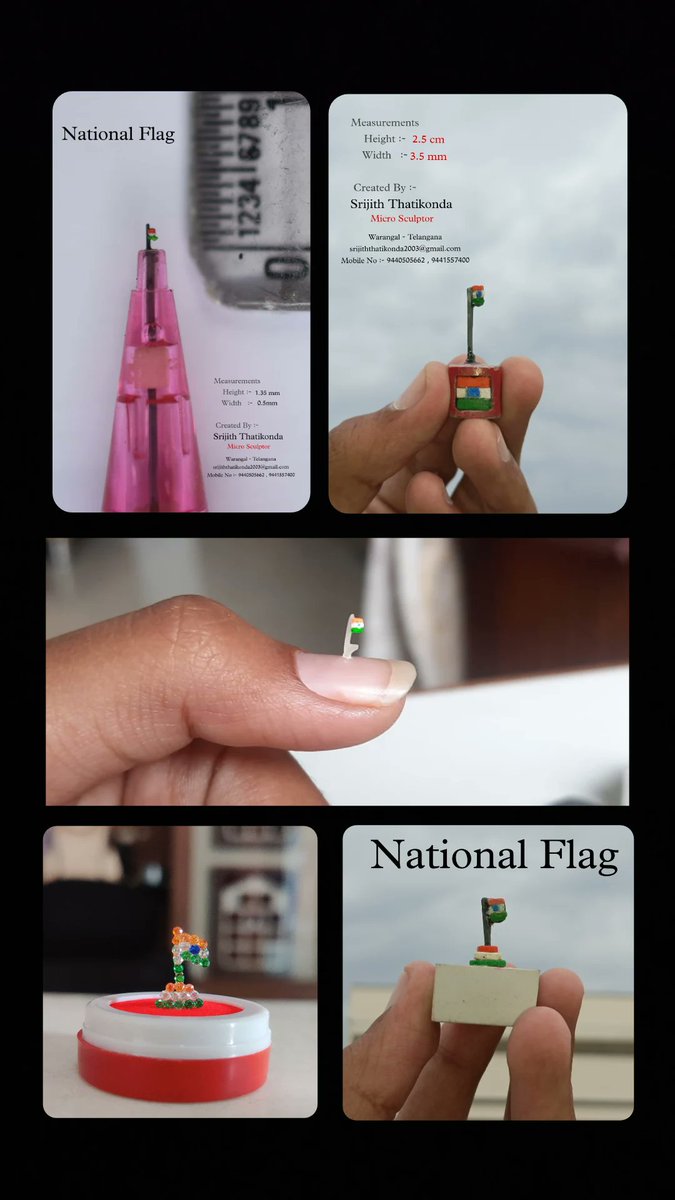 SRIJITH02's tweet photo. Happy Independence Day 🇮🇳

National Flag on different mediums of pencils &amp; different forms of materials ( Rice Grains ) by Micro Artist Srijith 

#IndependenceDayIndia #IndependenceDay #IndependenceDay2023 #IndiaAt76 #IndiaIndependence #srijithmicroartist #srijiththatikonda https://t.co/J0zcukeCzS