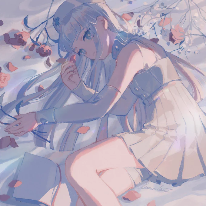#お盆休みはフォロワーさんが増えるらしい 涼しい色の絵を選びました