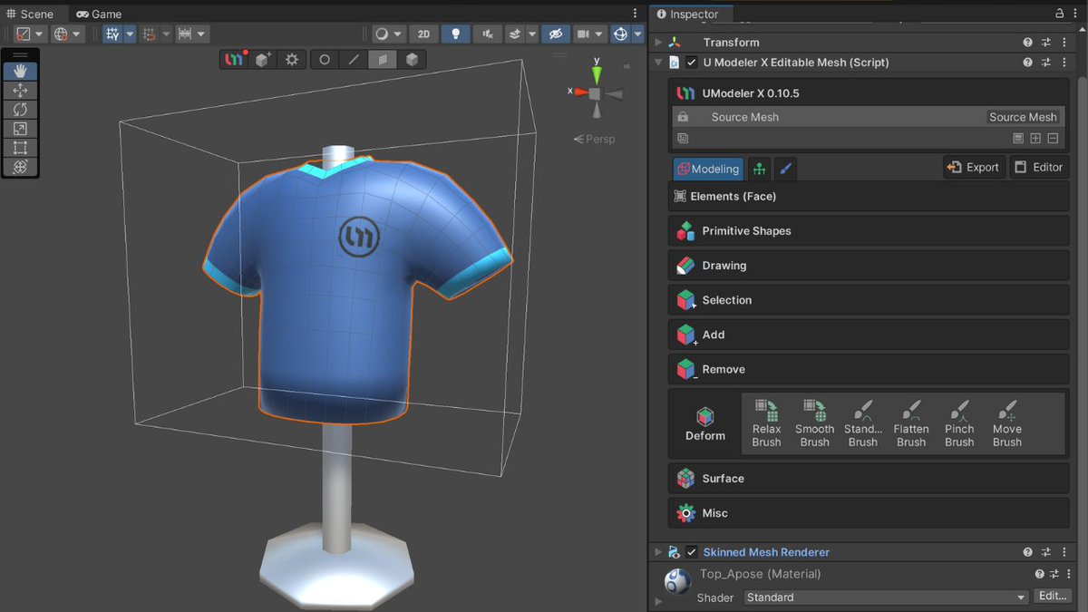 takupon_papa's tweet image. I started tutorials on UModelerX.

First, T-shirt creation.(youtu.be/WTwY8zqnEMw)
Deformable brush is awesome !
試す価値あり！

#UModelerX #Unity
#UModeler
#3dmodeling