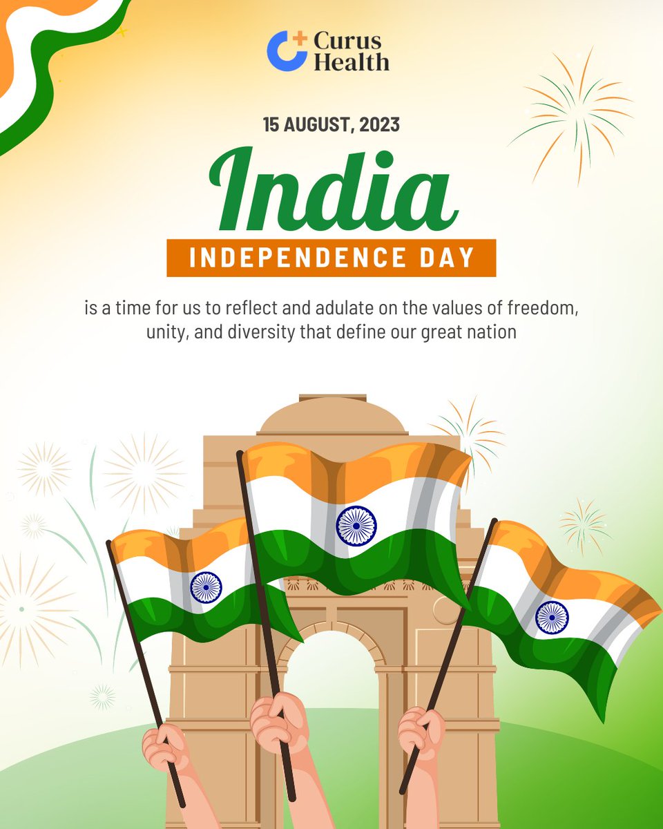 CurusHealth's tweet photo. On the 76th year of Independence, let's reflect and adulate on our values and pledge to make our country more prosperous, equitable, and self-sufficient #indianindependenceday #makeinindia #bharatvarsh #healthcare #healthtech https://t.co/KnbYsNAiV2