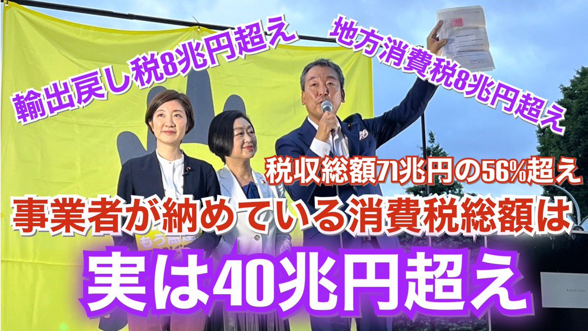 【消費税の税収に関して正しい認識が必要】 ⚠️意外と知らない消費税の税収総額。 よく巷で発表される国の消費税の税収は23兆円強と言われます。 嘘では無いですが、「事業者」が納めている消費税の総額はそんなもんじゃない。 以下の金額を「事業者」は納めています。 ①国税としての消費税23兆円強…