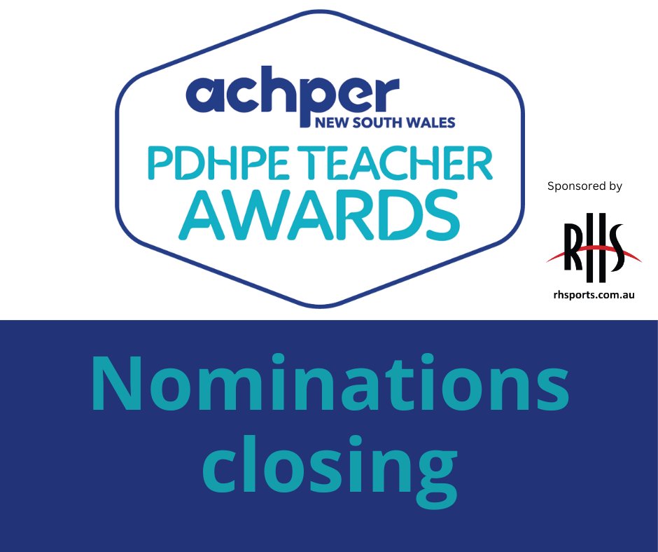 Last chance - nominations close this Friday. So many wonderful PDHPE teachers and teams out there - don't miss putting them forward 🏆 achpernsw.com.au/pdhpe-teaching…