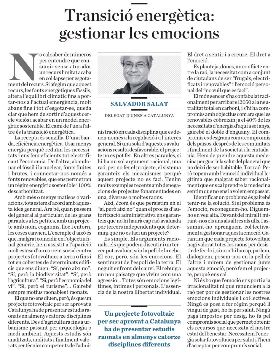 <a href="/salvadorsalat/">Salvador</a> al <a href="/diariARA/">diariARA</a> explicita un fet conegut però no resolt.
Quan la raó particular, ell l’anomena ‘el cor’, ‘les emocions’, condiciona la raó col.lectiva. 
Fa una aproximació coherent i demana que s’accepti la raó col.lectiva per ‘salut’ social. Tant de bó t’escoltin.