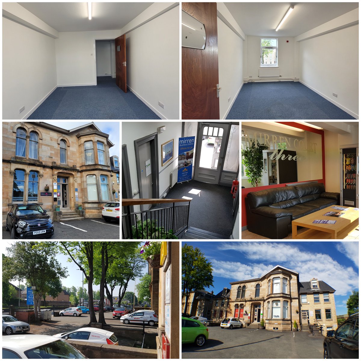 Last brand new studio space to let at Mirren Court Three on the first floor. The 160 sqft room has been freshly decorated and ready to let now. The space is perfect as a beauty studio. Please get in touch on 0141 843 4211.