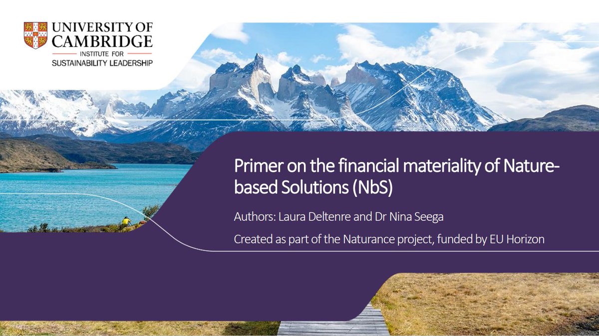 📢 The sooner we begin the journey to embedding nature into financial decision-making, the sooner we rewire our economy to protect and restore our natural world. 

Find out more in <a href="/ClimateWise/">ClimateWise</a>’s new primer on the financial materiality of #NbS: cisl.cam.ac.uk/news-and-resou…