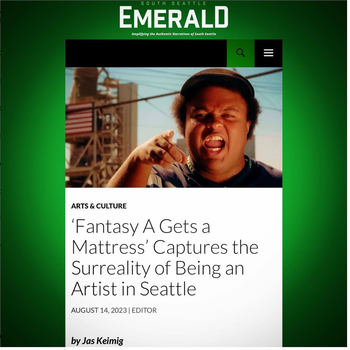 Incredibly excited to share the glowing review Fantasy A Gets a Mattress received from the @SoSeaEmerald's @jaskeimig!

It's happening, people!!! 

Read the full article:
southseattleemerald.com/2023/08/14/fan… #fantasyagetsamattress #fantasya #seattle #moviereview #southseattle