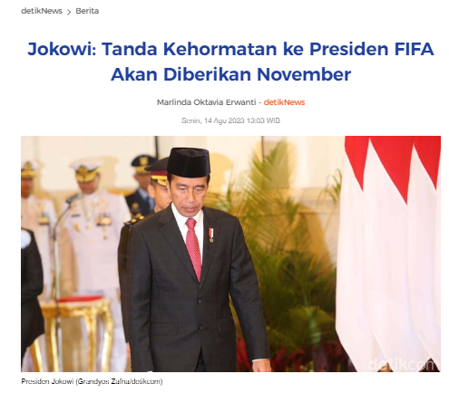 anisanbl12's tweet photo. Wahh,, FIFA dikasih tanda kehormatan @jokowi. Bakalan 1 panggung deh ini Jokowi dengan @erickthohir. Keren keren

@bwarmed @LumowaS @KoboiBengek @pengarang_sajak

https://t.co/eimJxblGrf https://t.co/fFcPNkykA3