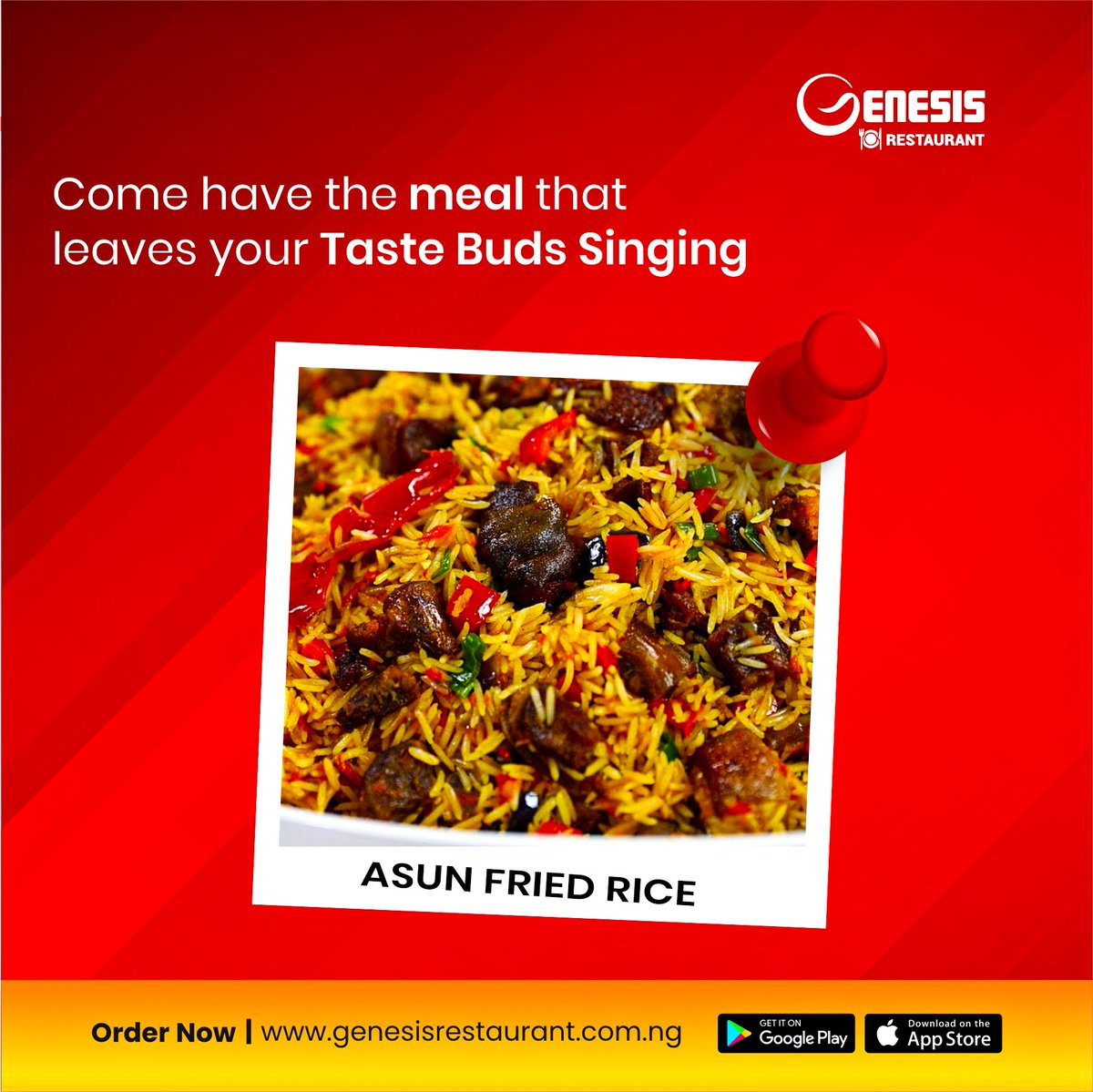 Genesisrestng's tweet photo. Looking for a delicious spicy meal to keep your taste buds singing?

Try our Asun fried rice or check our menu list at https://t.co/pDYQrL3WR1

#asunfriedrice #naijafood #fooddelivery #foodstagram #GenesisRestaurant https://t.co/r4mEnM2h0Y