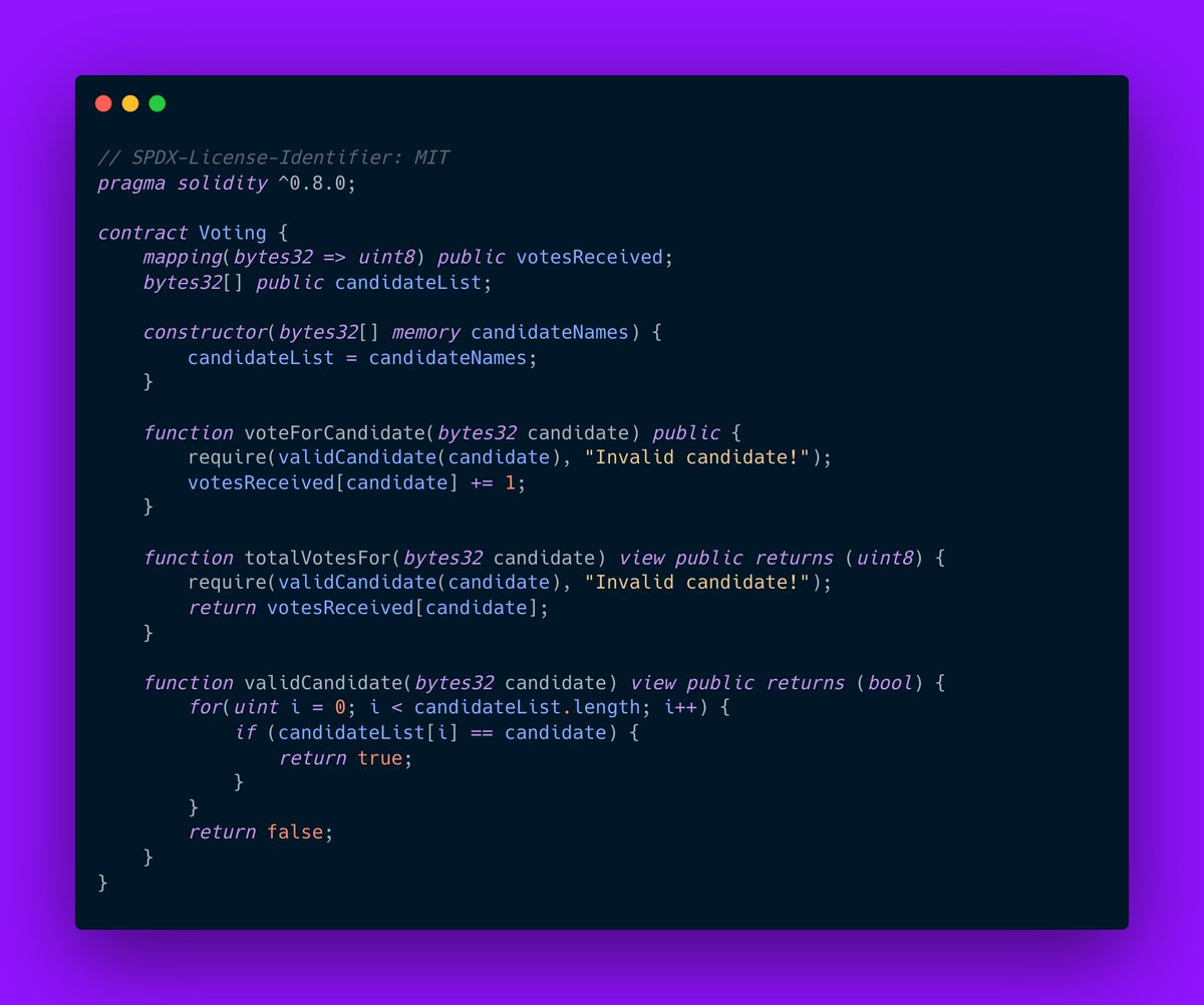 Building a simple voting contract in solidity
#100DaysOfCode #100dayschallenge #BLOCKCHAIN