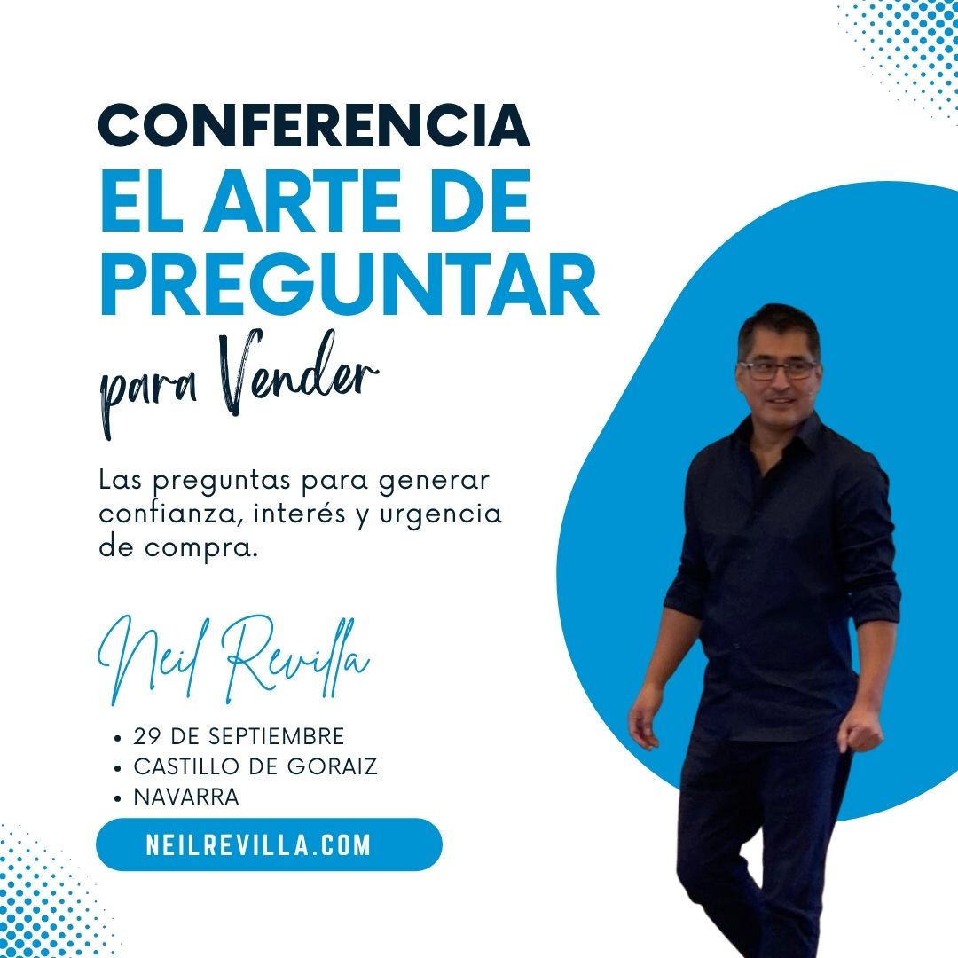 Tu sabes que las preguntas definen tus ventas, pero ¿Sabes cuáles son las preguntas para cerrar ventas? 

👉 Explicaré un método para cerrar ventas usando preguntas en mi seminario del 29 de septiembre. Puedes ver el programa aquí: workshop.neilrevilla.com