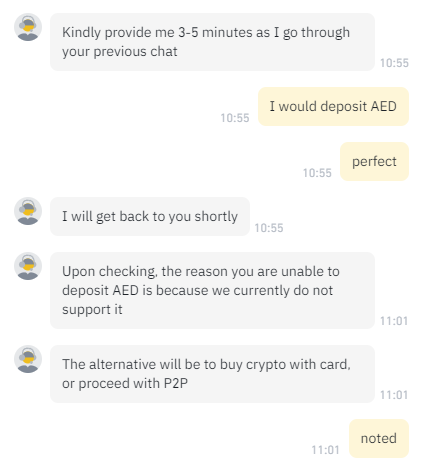 LucheriniFranco's tweet photo. @BinanceHelpDesk @binance  only support P2P or Card AED deposit https://t.co/zEdCU8hhWs