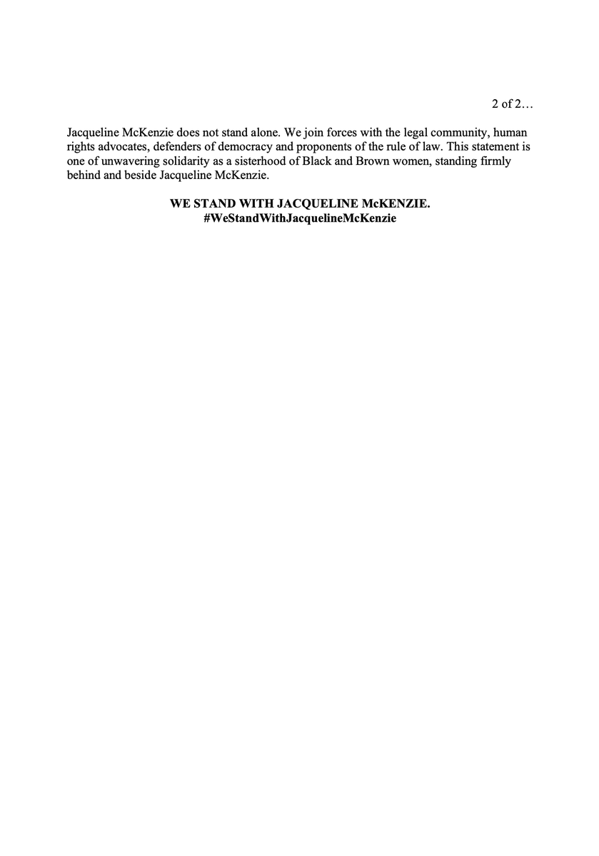 '..domestic racial terrorism is casually wielded in the UK and globally to score political points...' powerful quote from a public statement by 100 Black &amp; Brown women condemning <a href="/suellaBraverman/">Suella Braverman</a> 's attack against immigration lawyer <a href="/JacquiMckenzie6/">Jacqueline (Jacqui) Mckenzie</a> #WeStandWithJacquelineMcKenzie