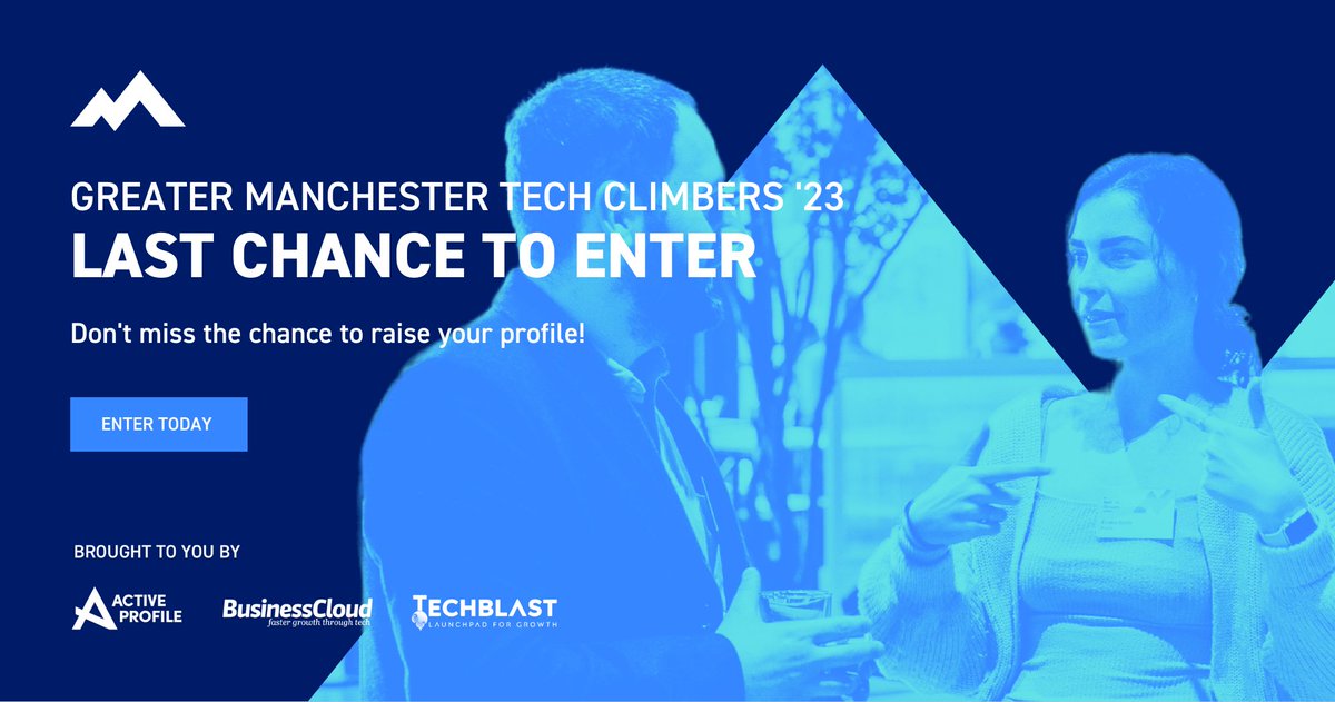 Tech Climbers entries and nominations are closing soon!

Don’t miss out on a chance to raise your profile - fill in our quick &amp; easy entry form before it's too late!

Enter now ⬇️
hubs.ly/Q01-XbQB0