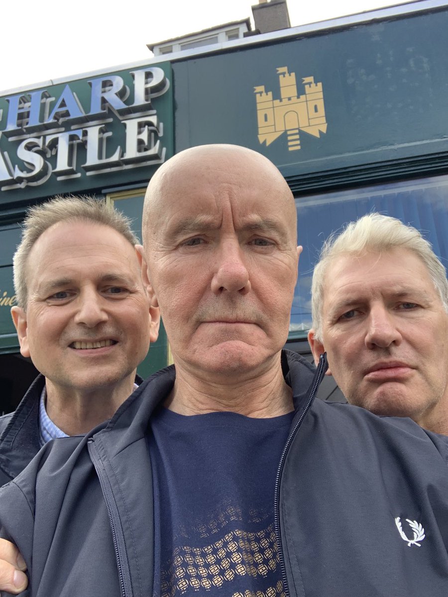 IrvineWelsh's tweet photo. Great weekend launching #SealClub2 in Edinburgh. Took my London and Highland comrades #JohnKing and #AlanWarner down to Leith in search of the cheapest pint of Guinness. The Dockers Club won at £3.80. Apologies to the boys for inflicting a terrible Hibs performance on them. https://t.co/uHoAsqYsYu