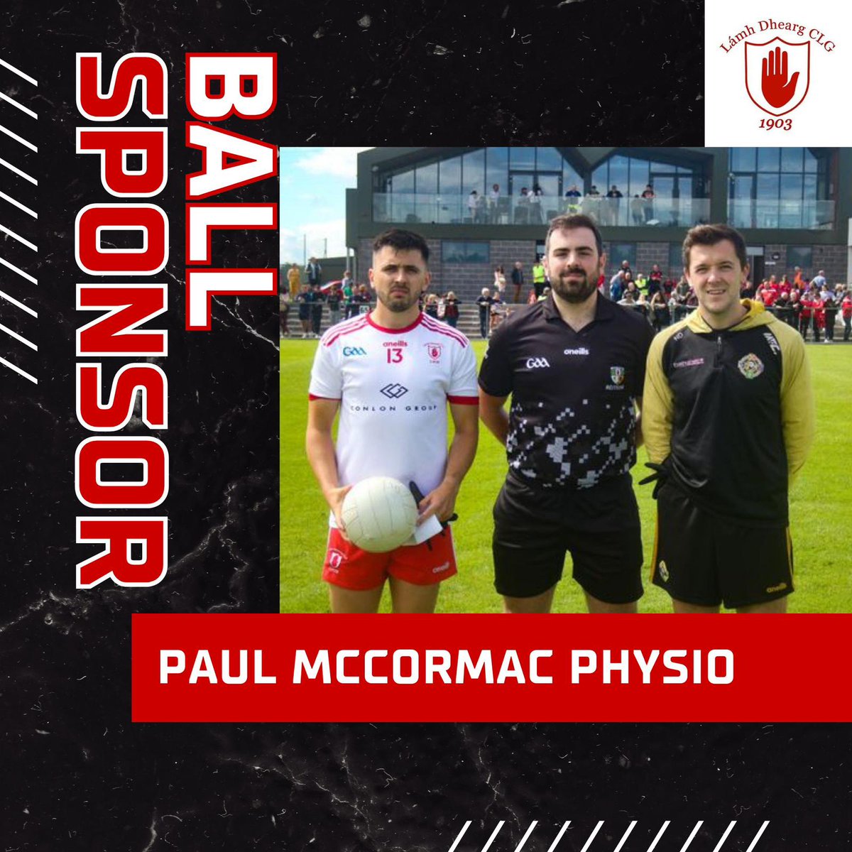Many thanks to Paul McCormac Physio for kindly sponsoring the match football in Sunday’s Northern Switchgear County Senior Football Championship Group 2 game v Portglenone. (@PaulThePhysio)