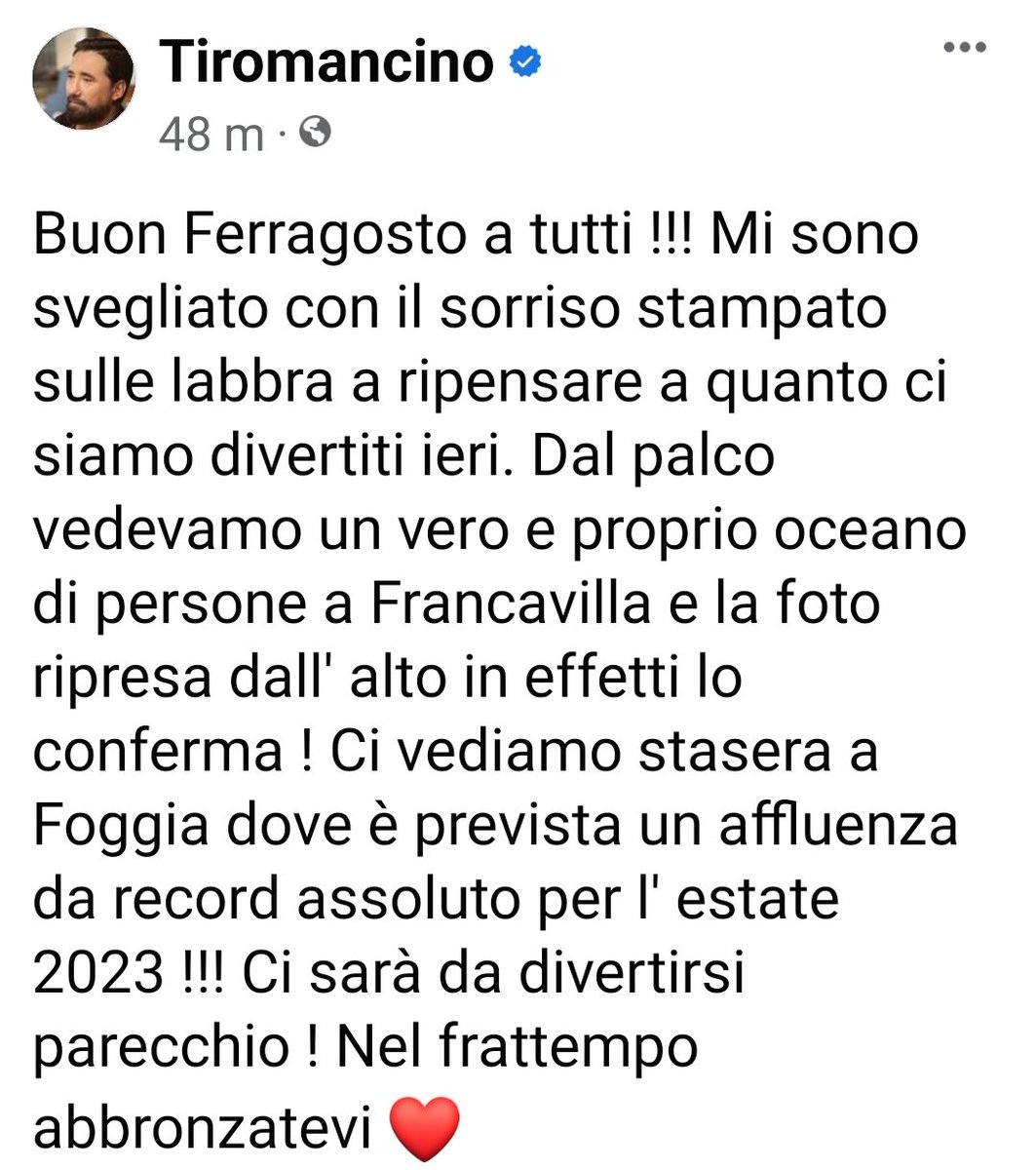 Tiromancina's tweet photo. #BuonFerragosto così
Un Summer tour che è un grandissimo successo! Una marea di gente in ogni tappa,unita dalle meravigliose note dei Tiromancino ❤️ Ieri a Francavilla #visiama
@Tiromancino #ig e #Facebook
#tiromancino #enula #summertour https://t.co/IRapC5eEnm