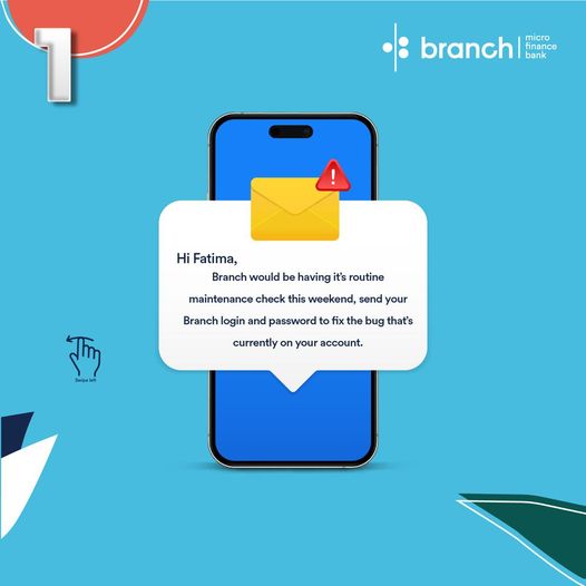This is your weekly reminder that Branch would never text you to get your personal information. 
#branchloans #branchinvestments #branchtransfers #betterthanyourbank #KaaChonjo