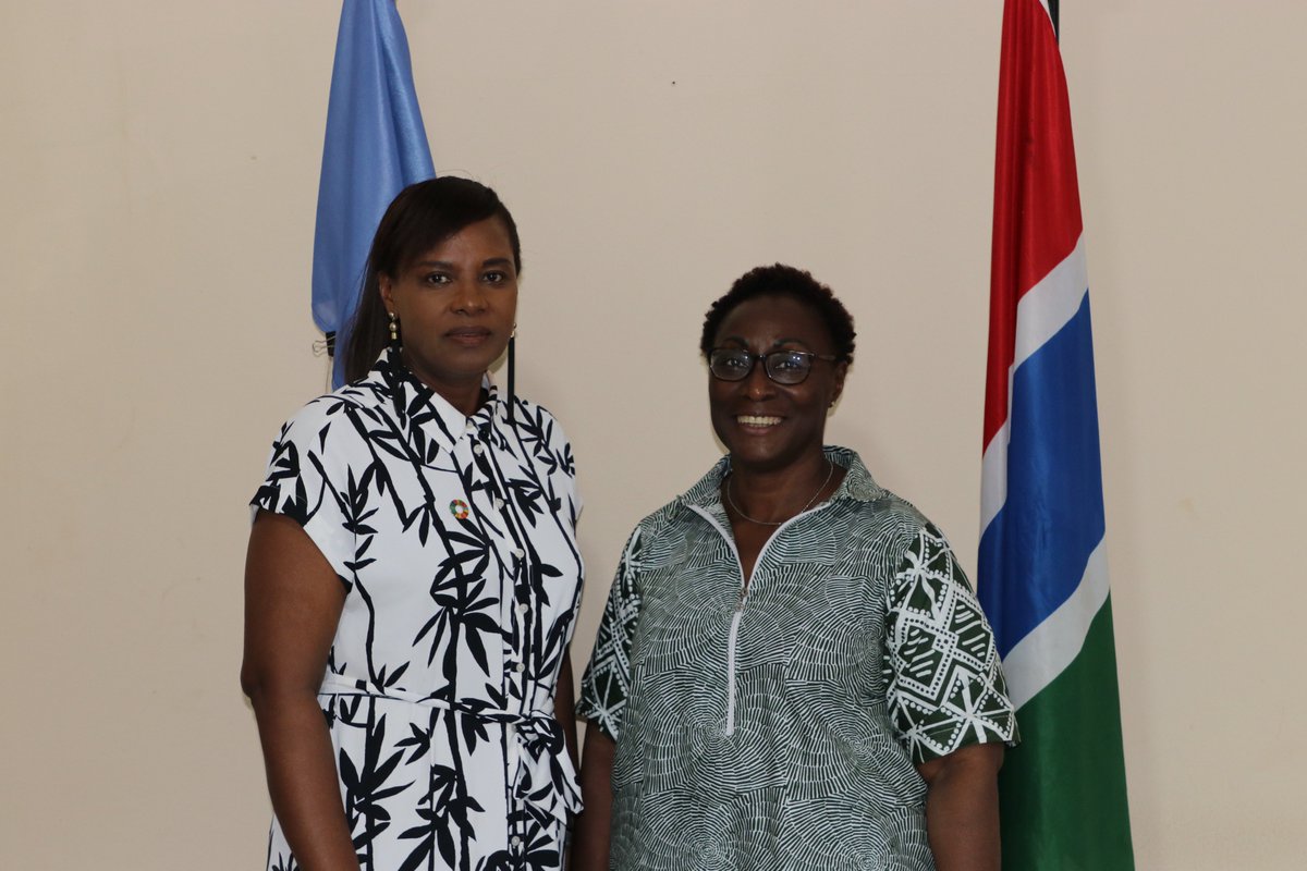 UNGambia's tweet photo. A warm welcome to the new @WFP_TheGambia Rep &amp; Country Director, Ms. Miranda Sende who presented her credentials this week to the Hon. Minister @MOFAGambia.

RC @swakana99 looks forward to close collaboration, leveraging resources, and creating lasting positive change in🇬🇲 https://t.co/9FNzuP4lWp