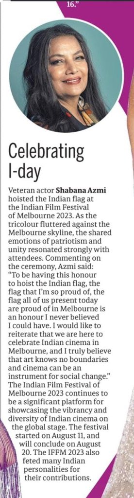 IFFMelb's tweet image. Flag hoisting by @AzmiShabana for #IFFM2023