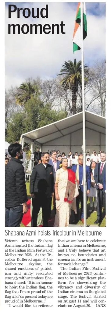 IFFMelb's tweet image. Flag hoisting by @AzmiShabana for #IFFM2023