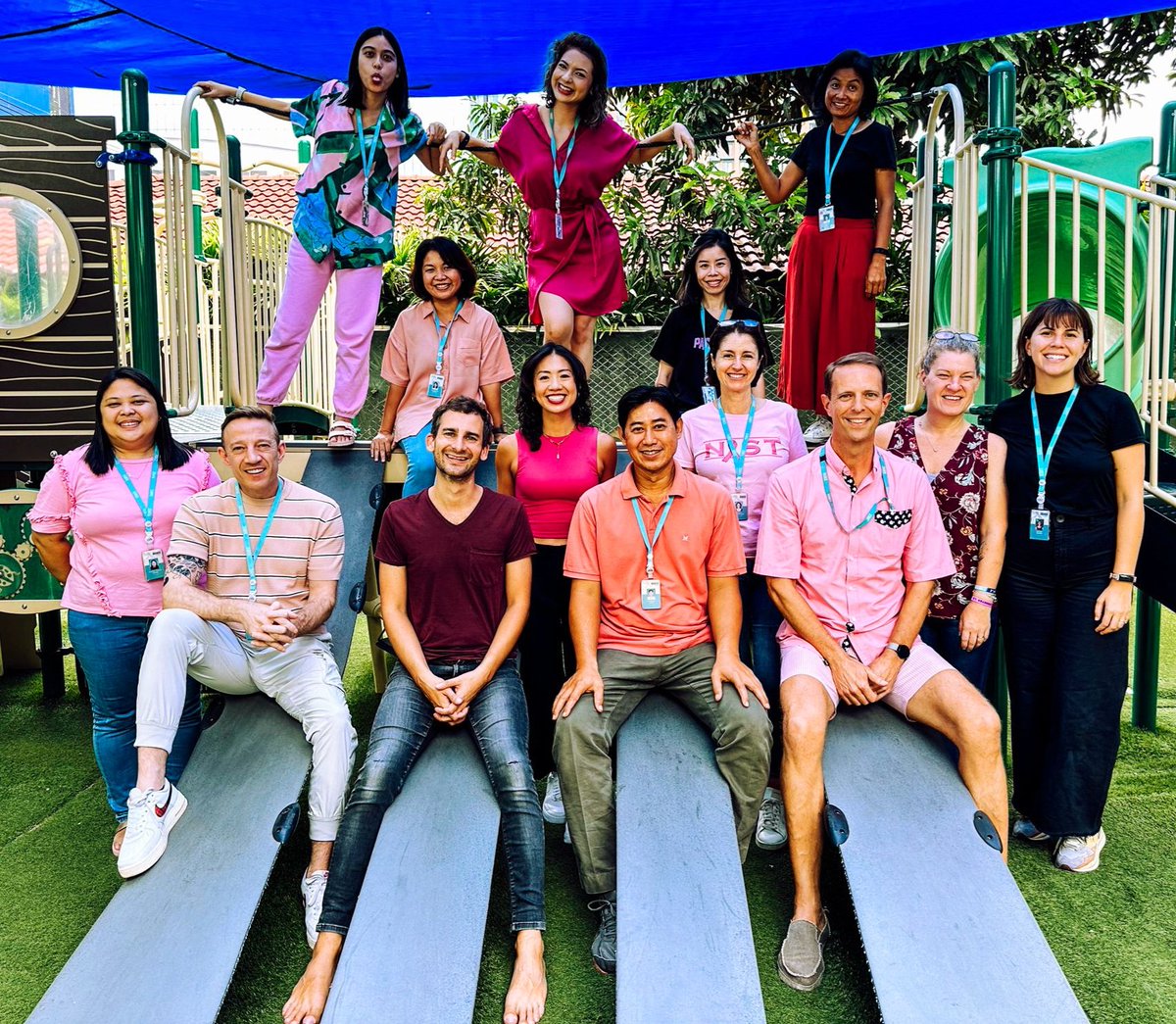 Great first day with this fabulous #teaching team! 
#NISTis teamwork!