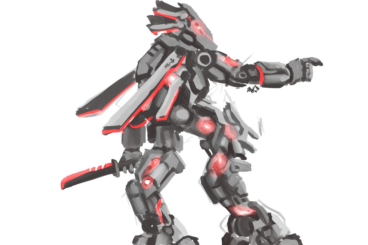 Decided to try some freehand mech rendering since I got a project or 2 that requires me to draw one and I'm still relatively inexperienced at these ^^ #mech #digitalart #art