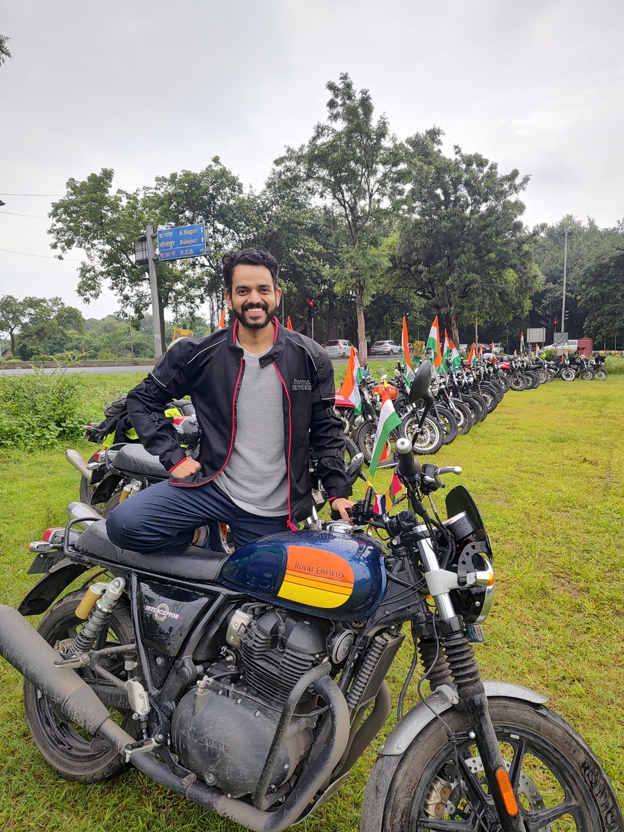 A great bike ride with Marcos and Firefighters Pune around the city...
#RE650
#Interceptor650
#RideWithUs 
#JaiHind 
#HappyIndependenceDay2023