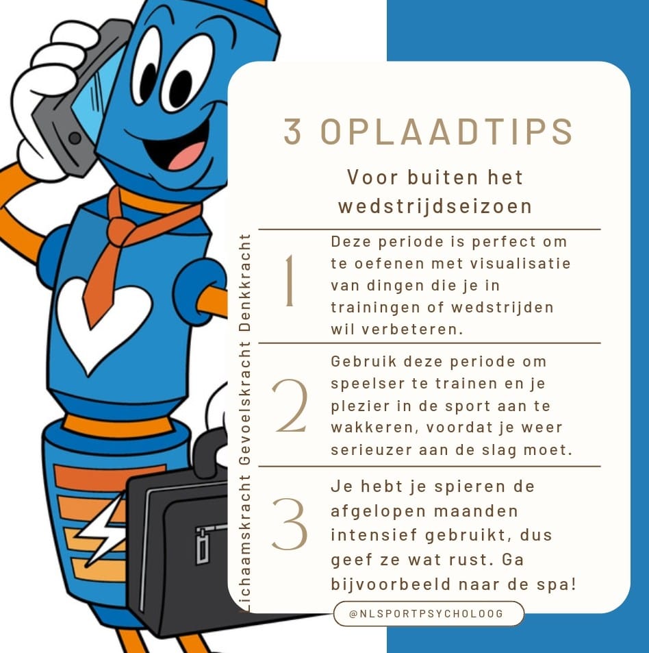 Veel sporters voelen zich schuldig als zij NIET trainen. Zelfs op vakantie. Jij ook? Het is echter dé periode om je batterijen Denkkracht en Gevoelskracht op te laden. Dus geniet van het ´nietsen´.

🔋 Tot ziens in het nieuwe seizoen en boost your batteries!

#driebatterijen