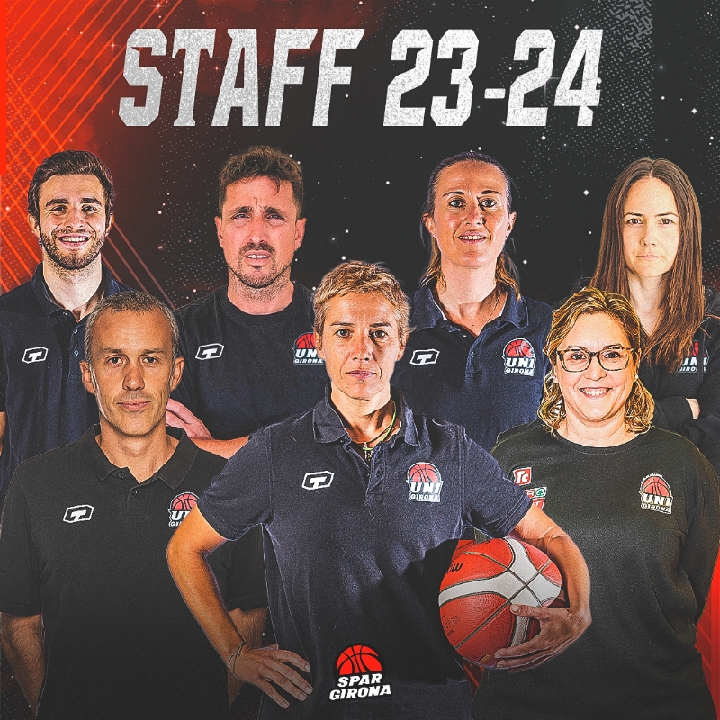 unigirona's tweet photo. L'equip tècnic de l'Spar Girona 2️⃣3️⃣-2️⃣4️⃣

#SomhiUni #TuEtsLaNostraSort