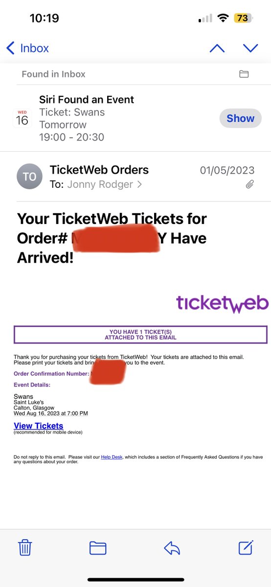jonnyrodgr's tweet photo. @OnatOnolMusic Hey dude I’ve got a ticket I’m unwell and not gonna make it give me a message if you want https://t.co/p1zWFsu7ug