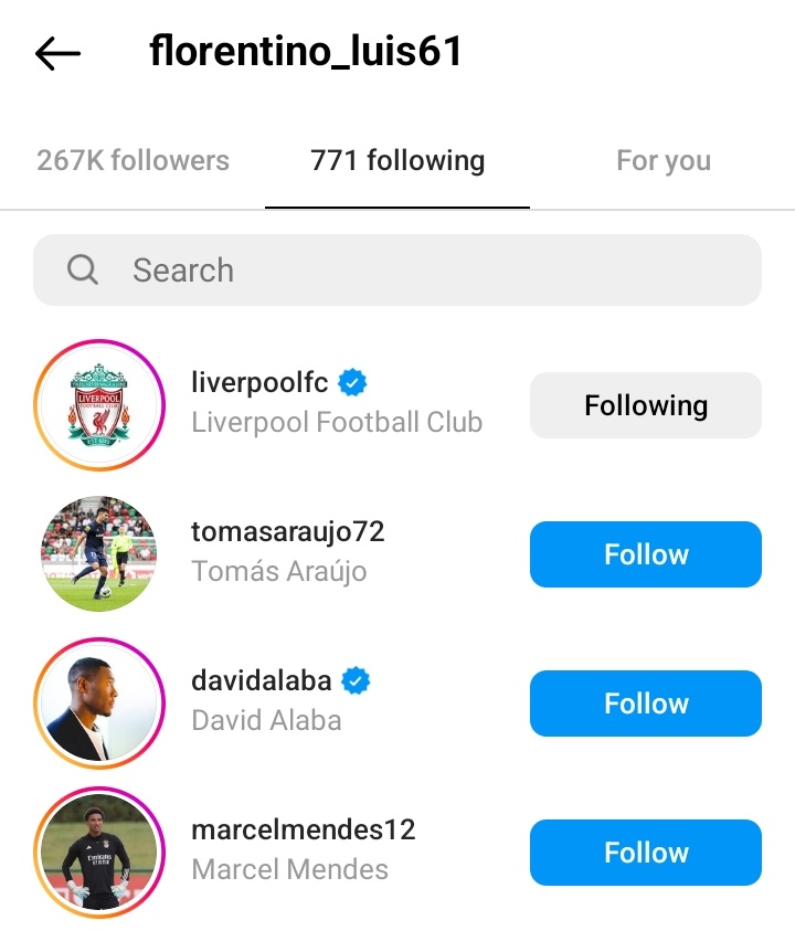 arghyabb8's tweet photo. Florentino Luis just started following @LFC 

🔜 🇵🇹

#LFC https://t.co/K9UfovTFi2