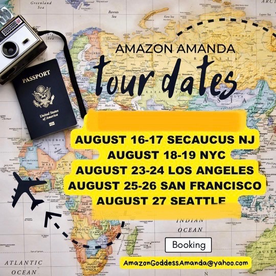 TOUR Dates... New Jersey and NY... you're up!!   I only have a few spots left... email AmazonGoddessAmanda@yahoo