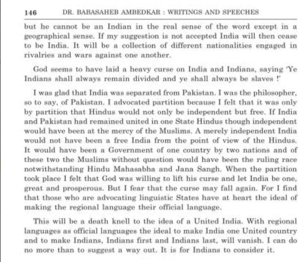 Randhawauncle's tweet photo. India.
In another book 'Dr. Baba Saheb Ambedkar, writings and speeches',  its revealed that Ambedkar confessed that he was the philosopher (designer) of Pakistan.
He is proved an enemy of Panjab, stooge of Brahmins like Gandhi. It was Gandhi to stop him embracing Sikh religion. https://t.co/bYKs8NLt25