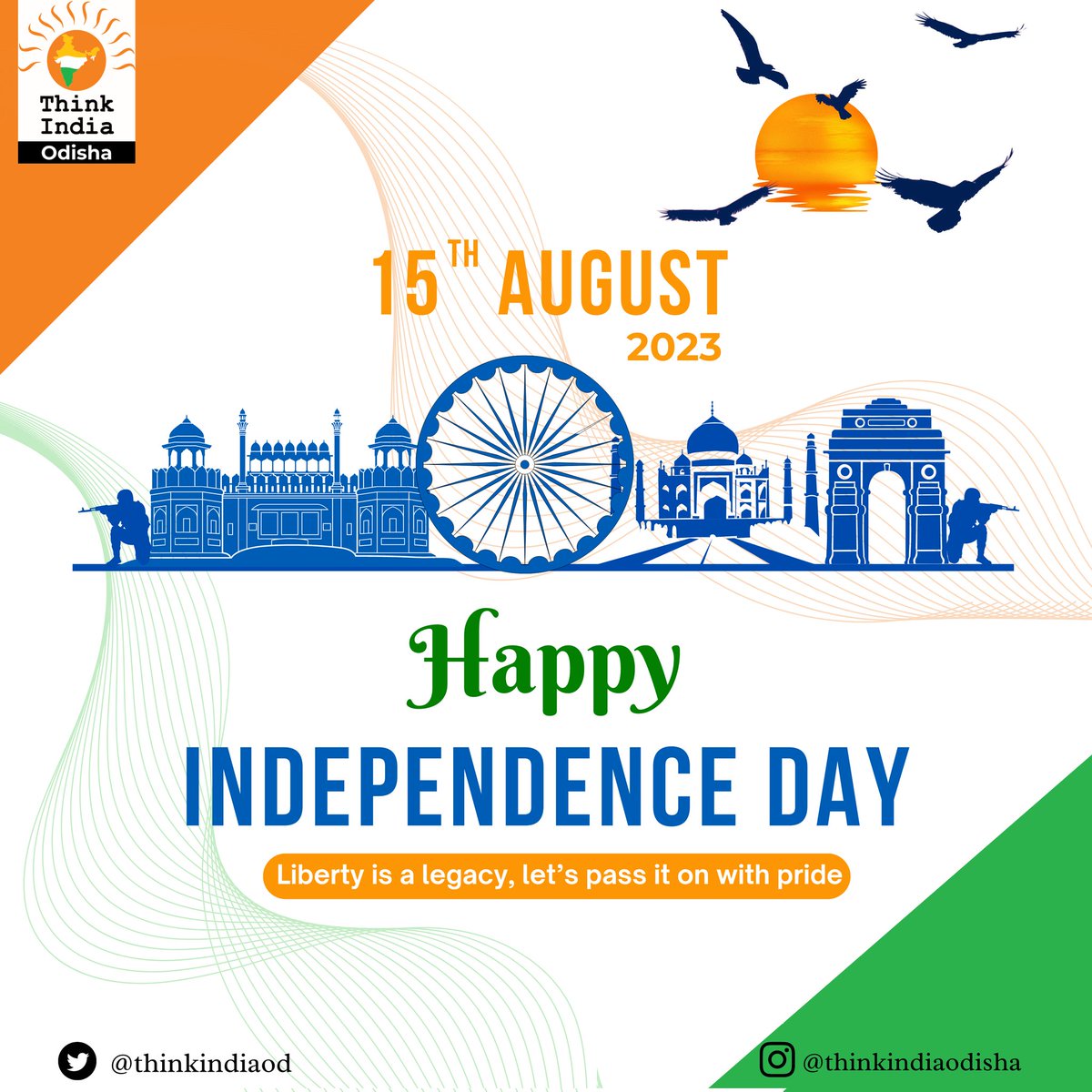 thinkindiaod's tweet photo. उत्तरं यत् समुद्रस्य हिमाद्रेश्चैव दक्षिणम्।
वर्षं तद् भारतं नाम भारती यत्र सन्ततिः ।। 

This day in 1947 saw the end of colonialism, restoring the freedom of the Indian people. Countless bravehearts have given their lives in order to reclaim this nation's freedom. (1/2) https://t.co/6ddXQV4wU0