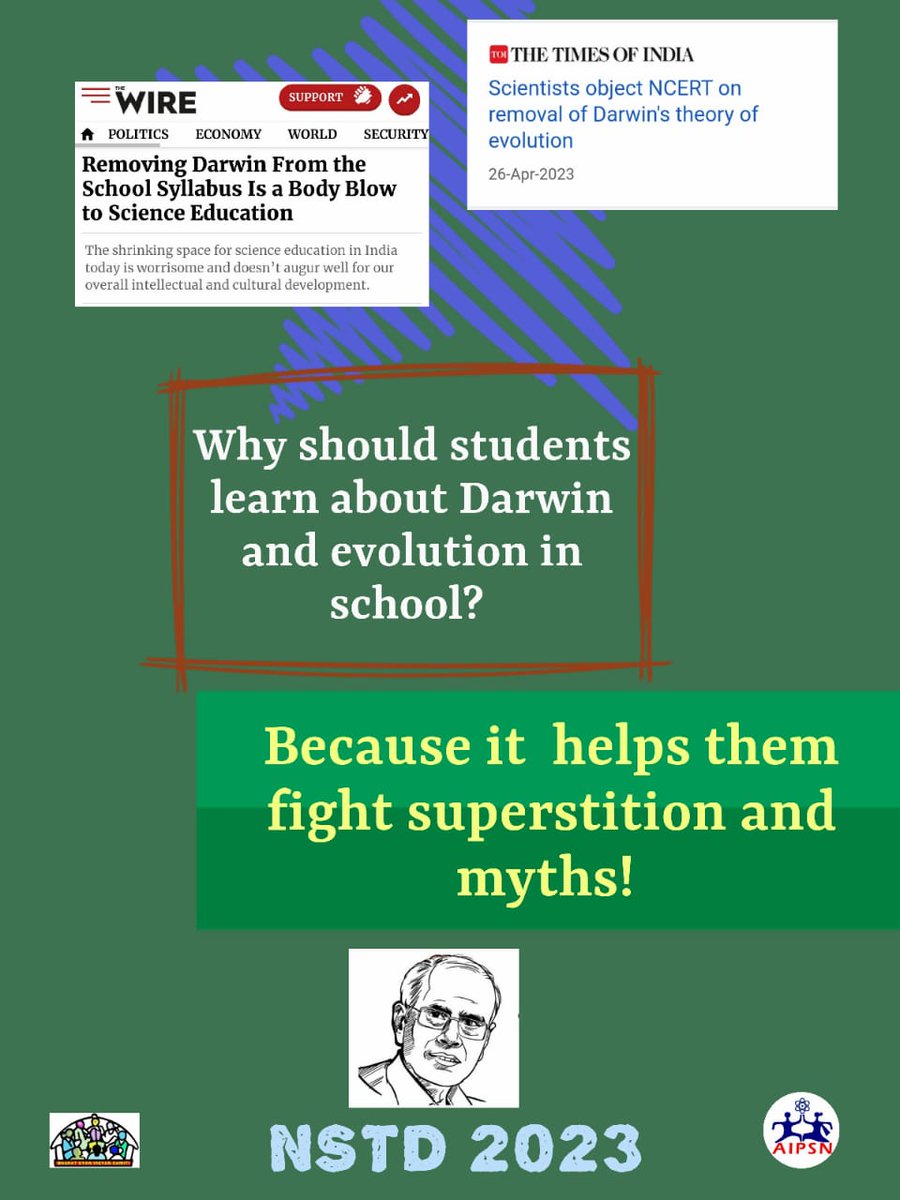 gsaipsn's tweet photo. Learning #evolution makes one think rationally that there is no need for someone to create humans or life. Helps fight #superstition #myths
https://t.co/hDxjN26tfz Support Celebrate #NSTD National Scientific Temper Day 20 #Dabholkar @MaharashtraANiS
https://t.co/42g45Hiu6s https://t.co/gVvlOgYqsL